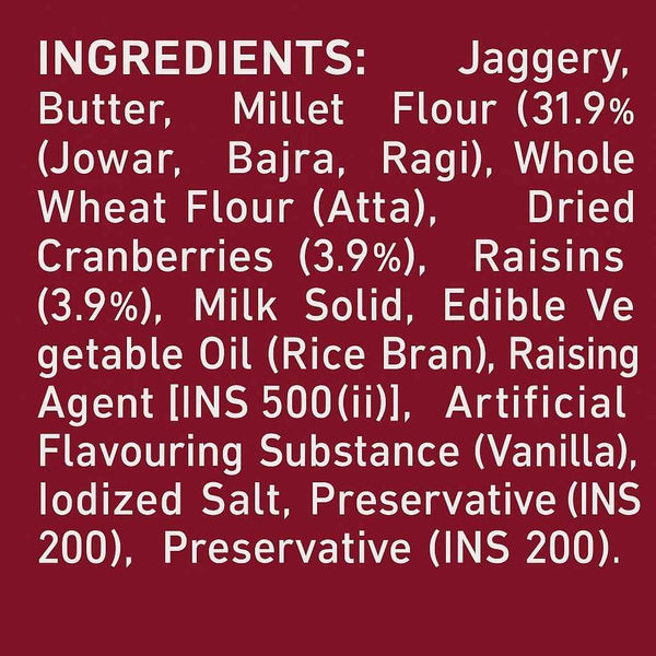 Cranberry & Raisin millet cookies