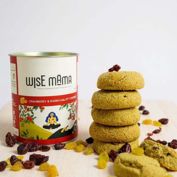 Cranberry & Raisin millet cookies