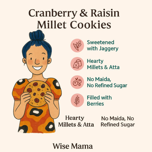Cranberry & Raisin millet cookies