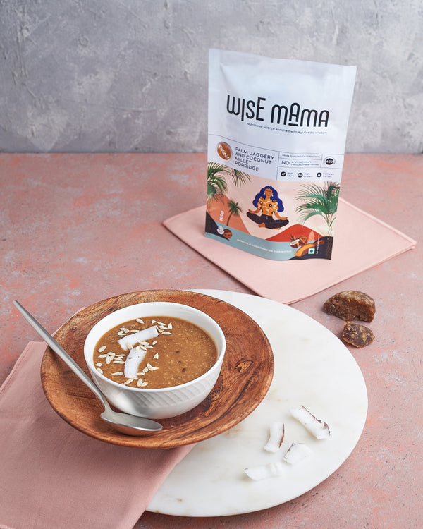Palm Jaggery and  Coconut Millet Porridge - wisemama.in